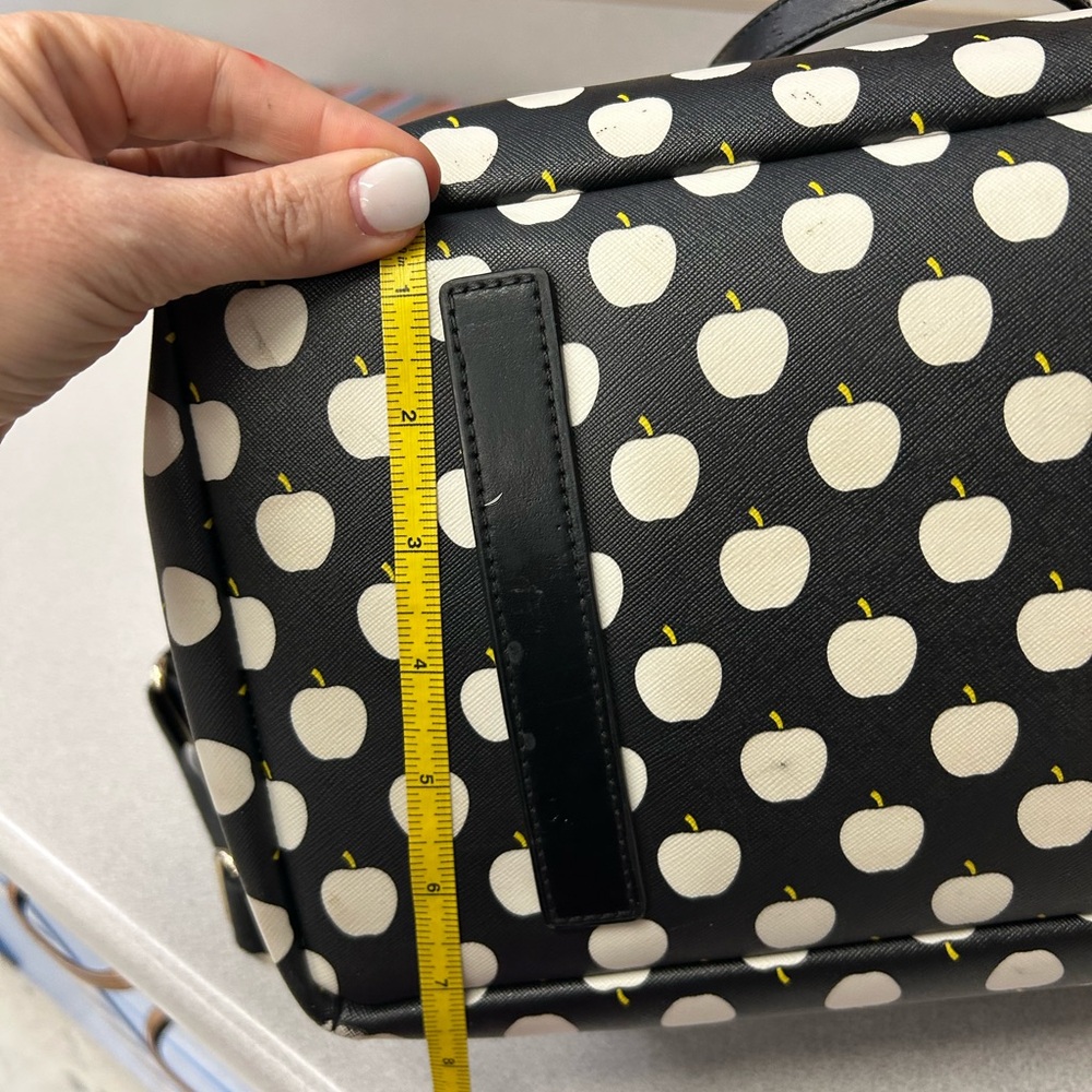 Kate Spade Black and White Polka Dot APPLE Tote and/or Diaper Bag - Picture 12 of 13